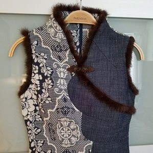 NWT Tang Dynasty Dress Size Small Fur Detail